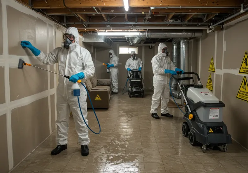 Basement Moisture Removal and Structural Drying process in Ashburn, GA